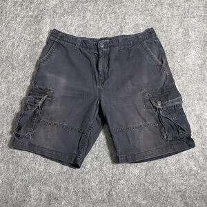 Aeropostale Shorts Mens 36 Black Cargo 100% Cotton Pockets Casual Utility